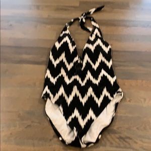 Chevron La Blanca halter one piece swimsuit